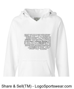 J. America Ladies Sydney Brushed V-Neck Hooded Sweatshirt Design Zoom
